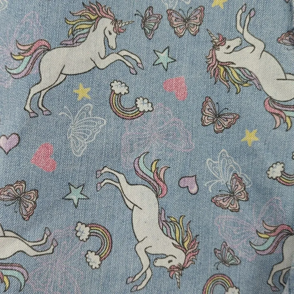 The Children's Place Girl's Skimmer Unicorn Light Wash Jean Shorts Size 16 NWT